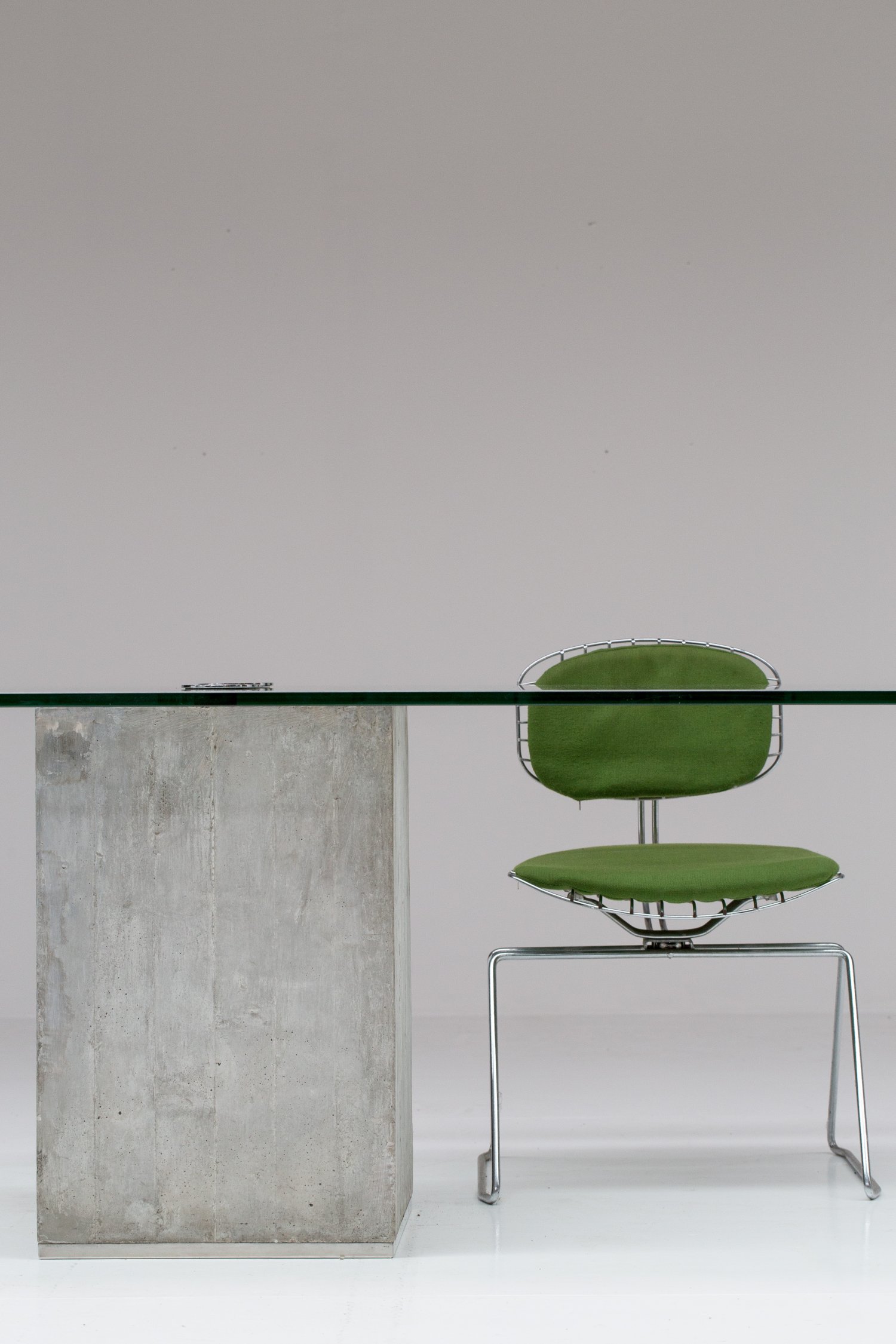 Saporiti concrete & glass table.