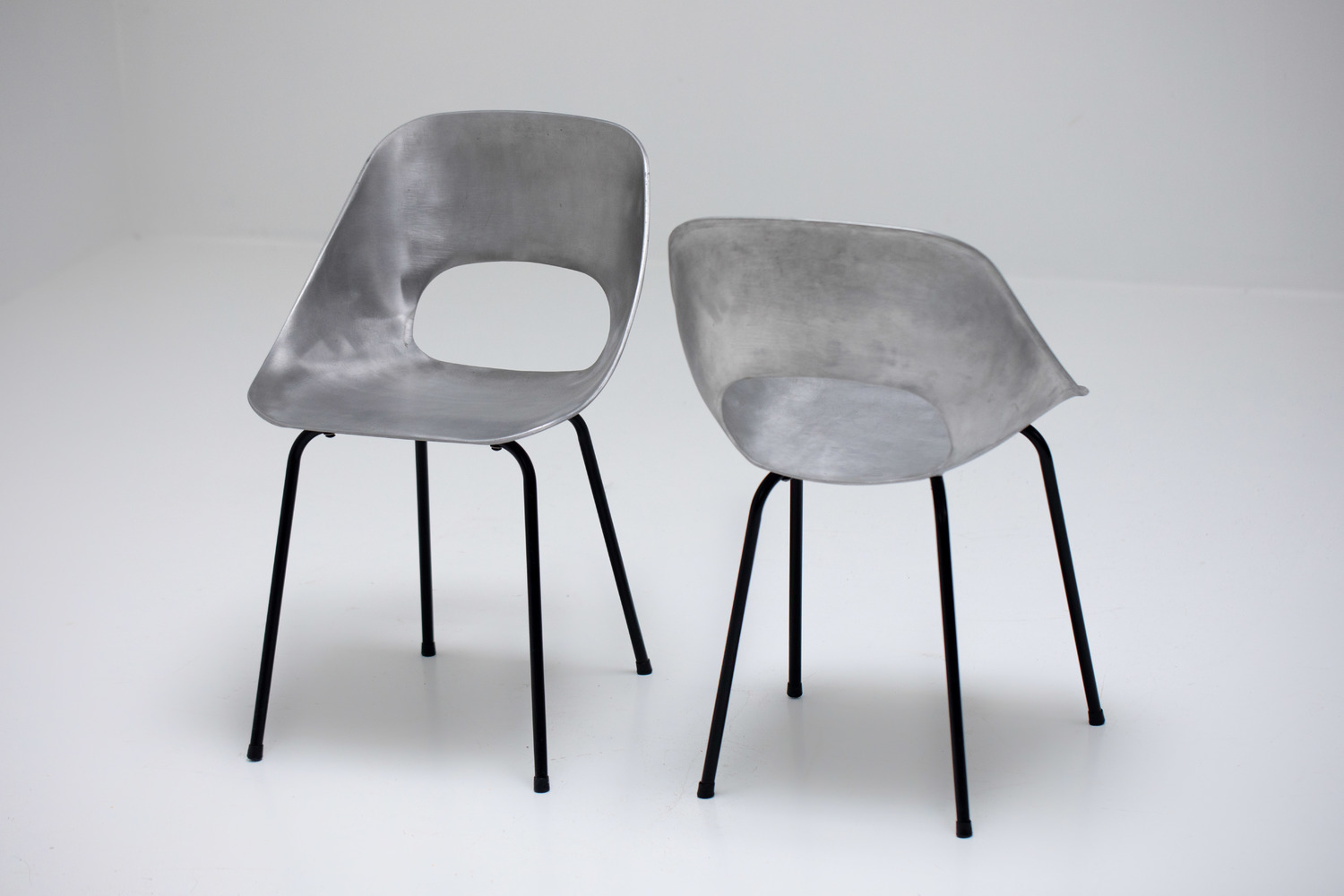 Aluminium chairs by Pierre Guariche 
