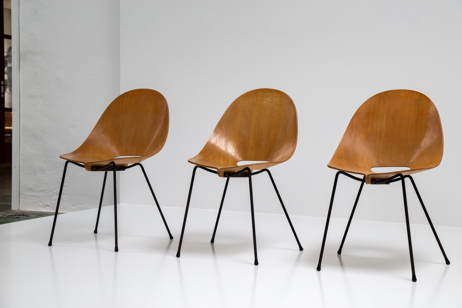 Beautiful set of 6 chairs by Carlo Ratti for Societa Compensati Curvati