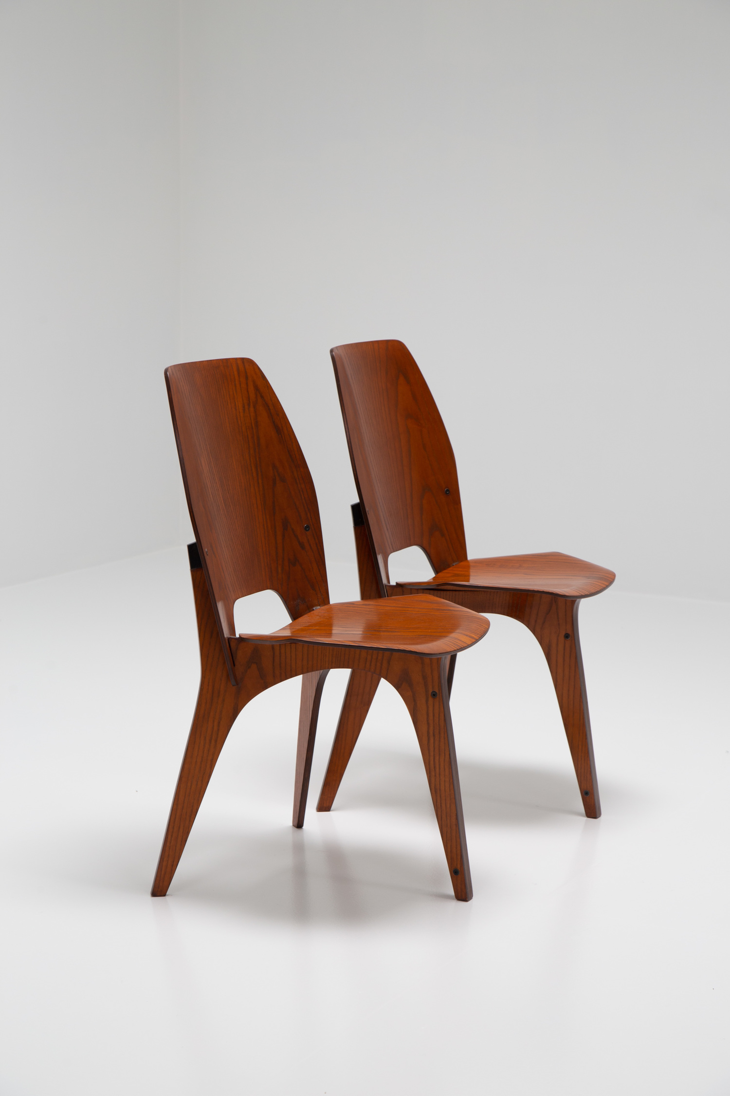 Pair of chairs by Eugenio Gerli for Tecno