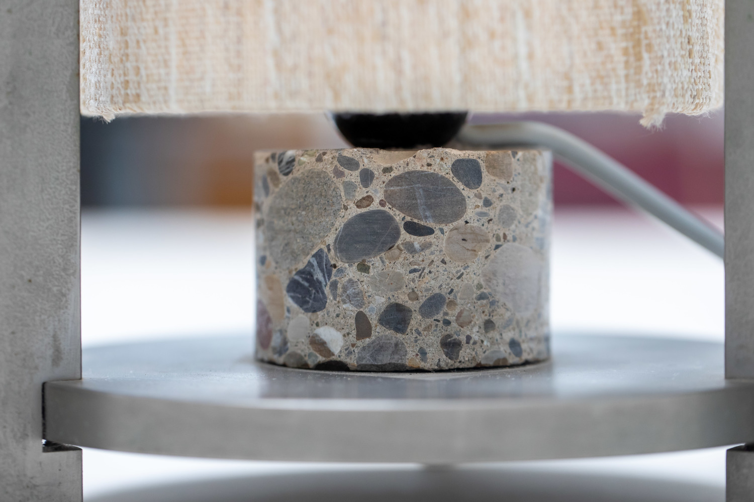 Nickel plated lamps with terrazzo