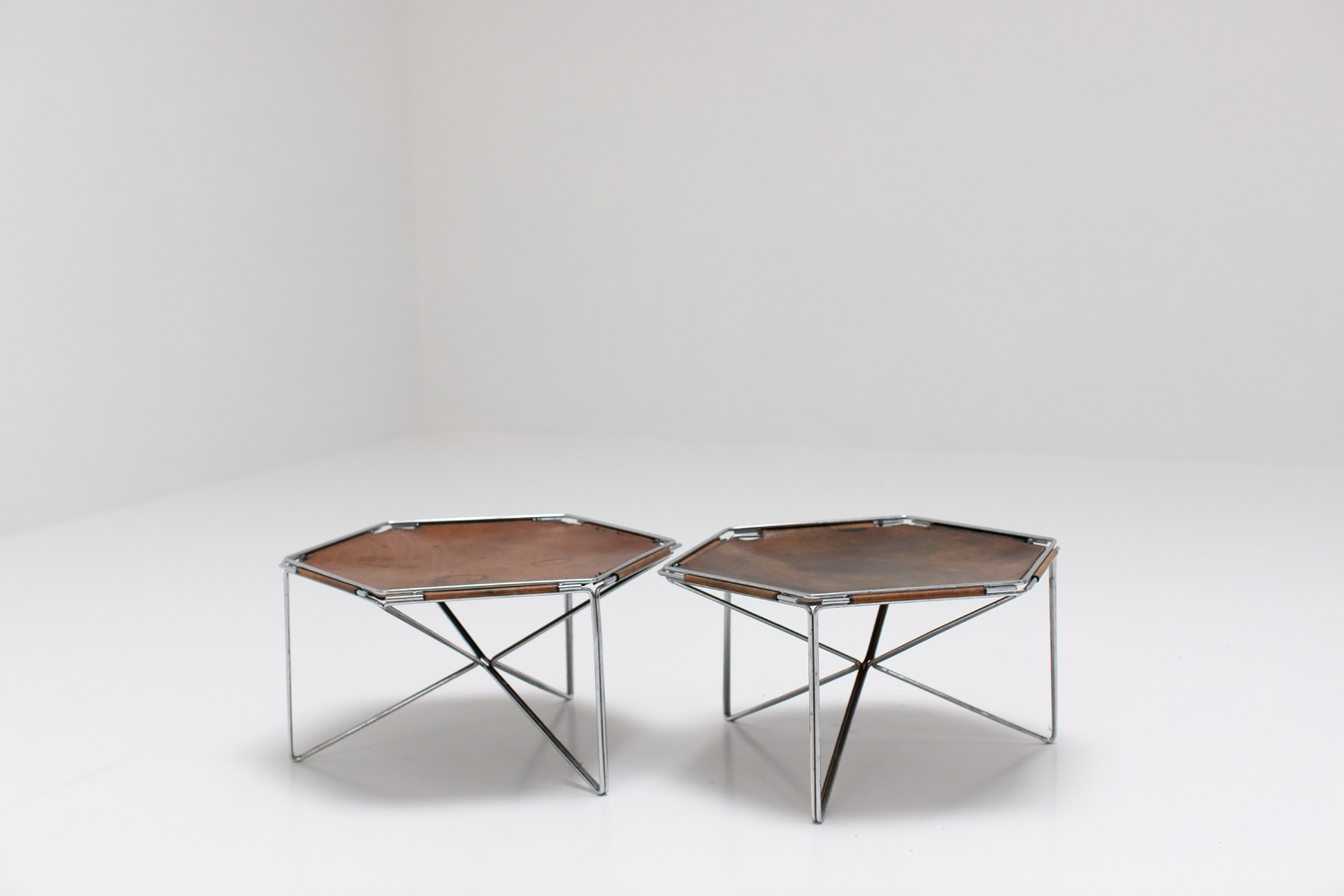 Leather side tables 